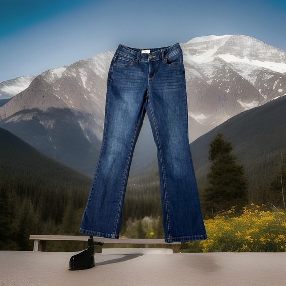 M Jeans By Maurice's Classic Jeans 2 Short Whiskers Semi Bootcut Western Cowgirl - Picture 1 of 6